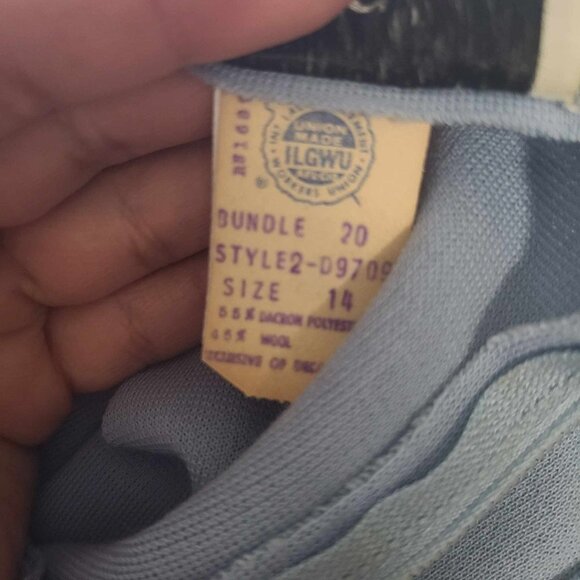 Bleeker Street Sky Blue Cap Sleeves Lace Trim Around The Waist sz 14 Union made - Picture 4 of 11